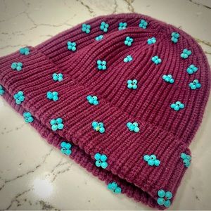 LELE SADOUGHI - Merlot Beaded Cluster Beanie